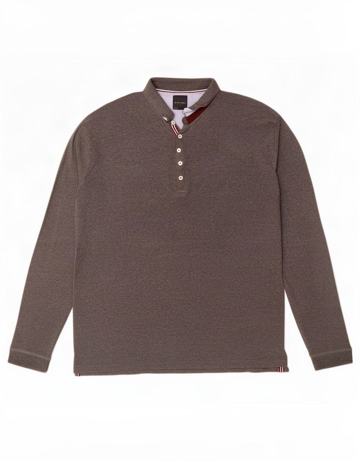 Polo a maniche lunghe da uomo Zara 2XL Grigia