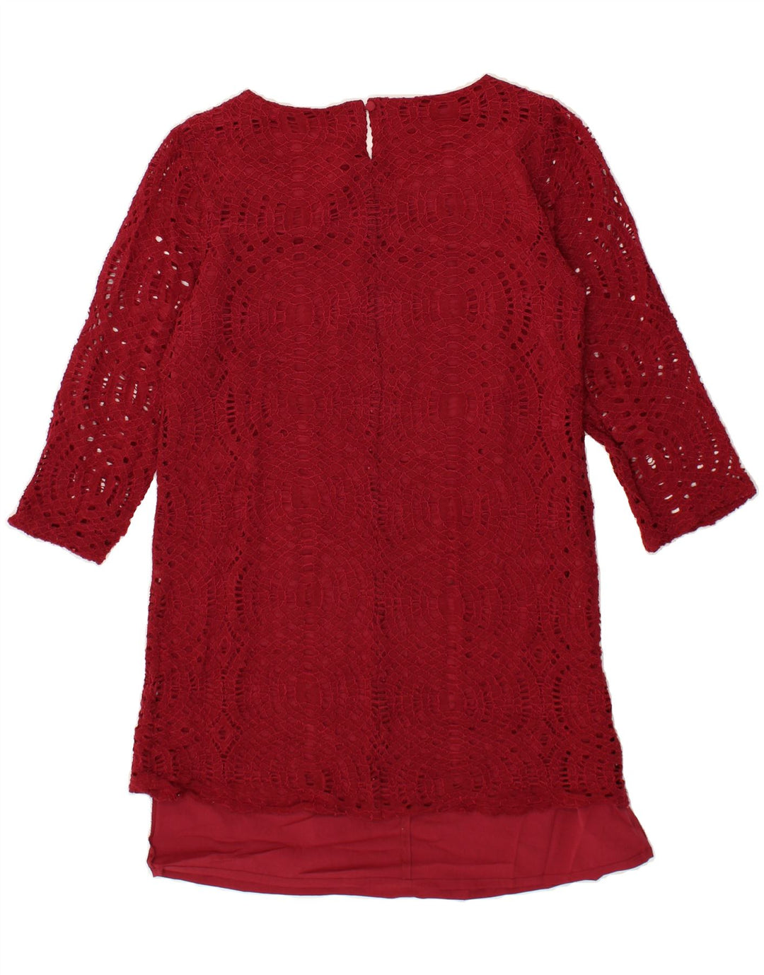 J. CREW Womens 3/4 Sleeve Basic Dress US 4 Small Burgundy Nylon Vintage J. Crew and Second-Hand J. Crew from Messina Hembry 