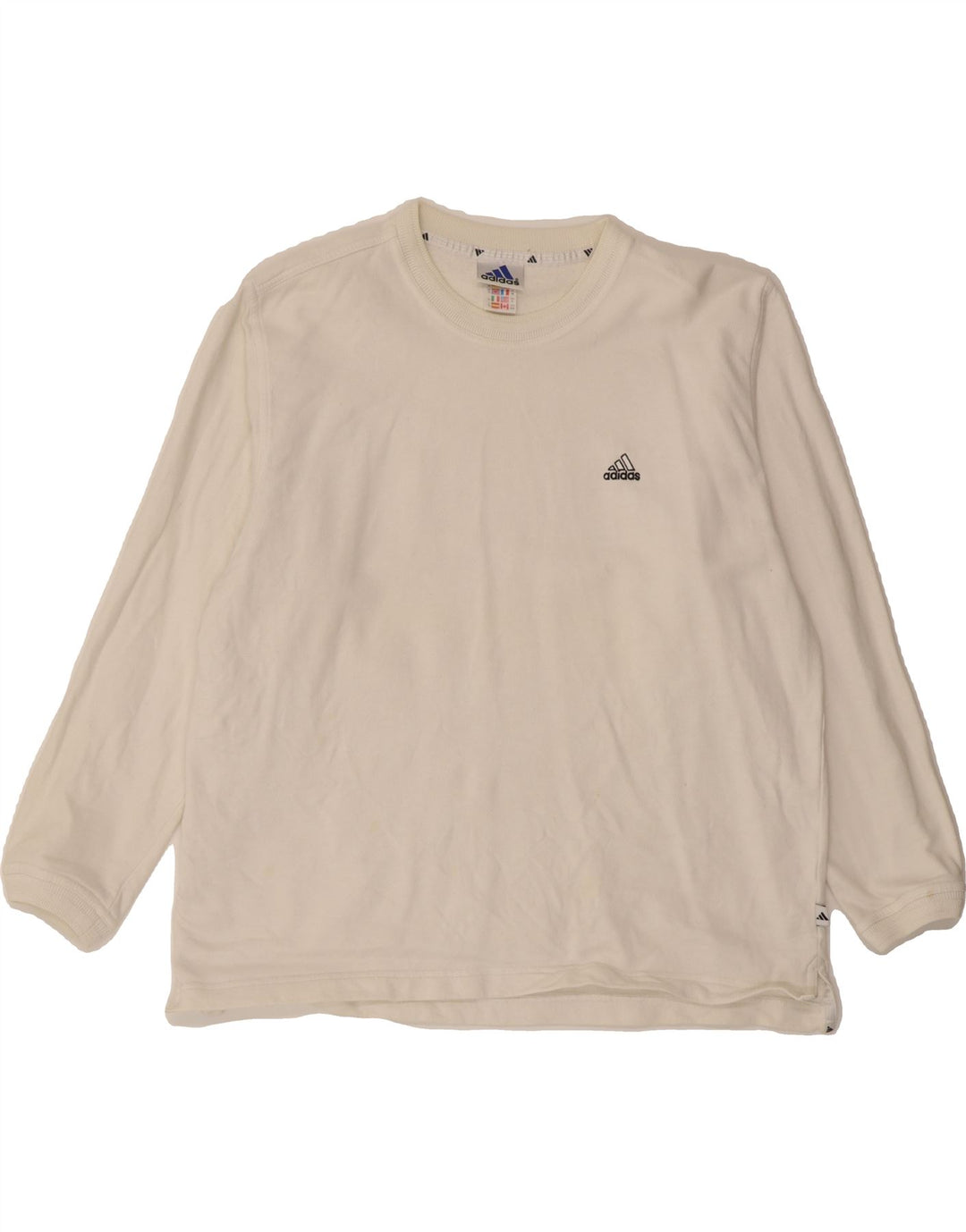 ADIDAS Womens Sweatshirt Jumper UK 18 XL  White Cotton Vintage Adidas and Second-Hand Adidas from Messina Hembry 