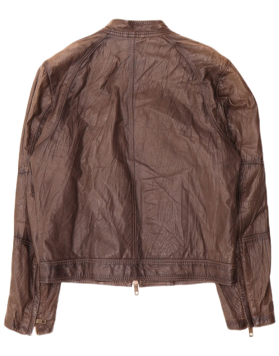 Jaqueta de couro masculina vintage IT 48 marrom médio