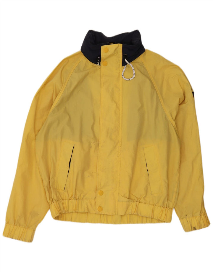 Tommy Hilfiger Mens Hooded Rain Jacket UK 38 Medium Yellow Nylon