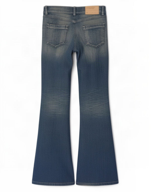 Benetton Womens Flared Jeans W32 L33 Blue