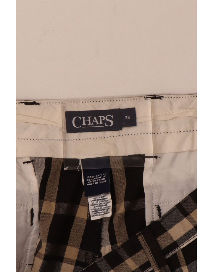 Chaps Mens Chino Shorts W38 XL Brown Check Cotton