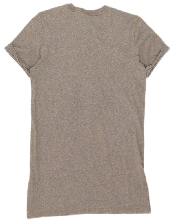 Adidas Damen Übergroßes T-Shirt-Kleid UK 10 Small Graue Baumwolle
