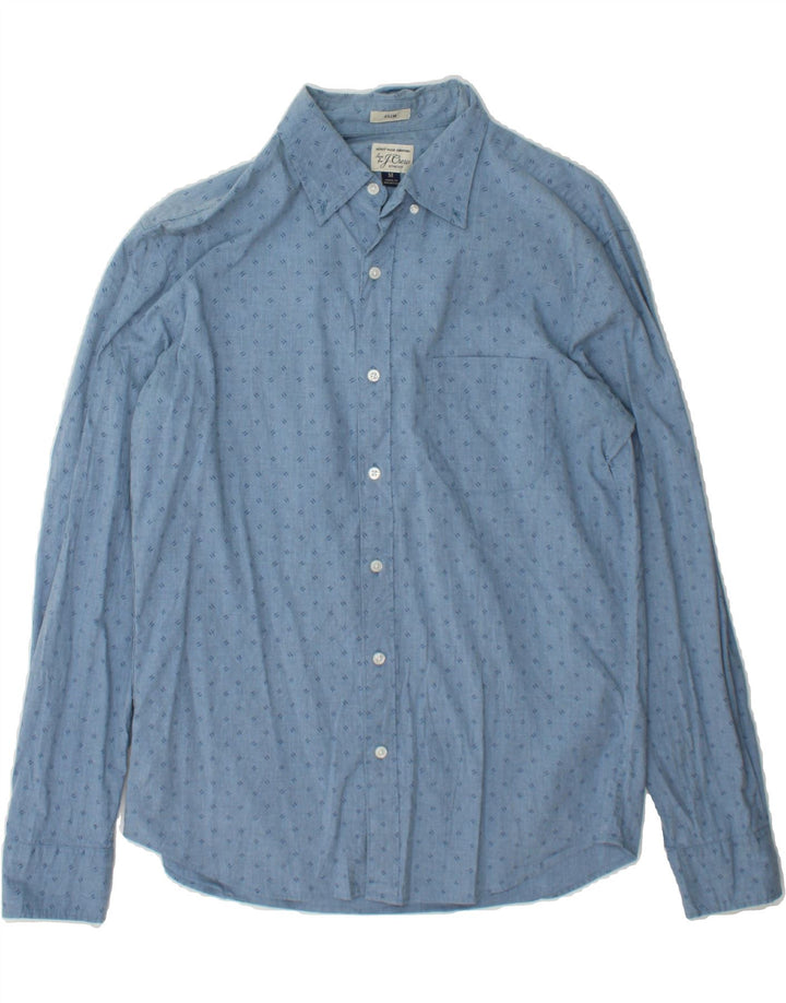 J. CREW Mens Slim Shirt Medium Blue Flecked Cotton Vintage J. Crew and Second-Hand J. Crew from Messina Hembry 