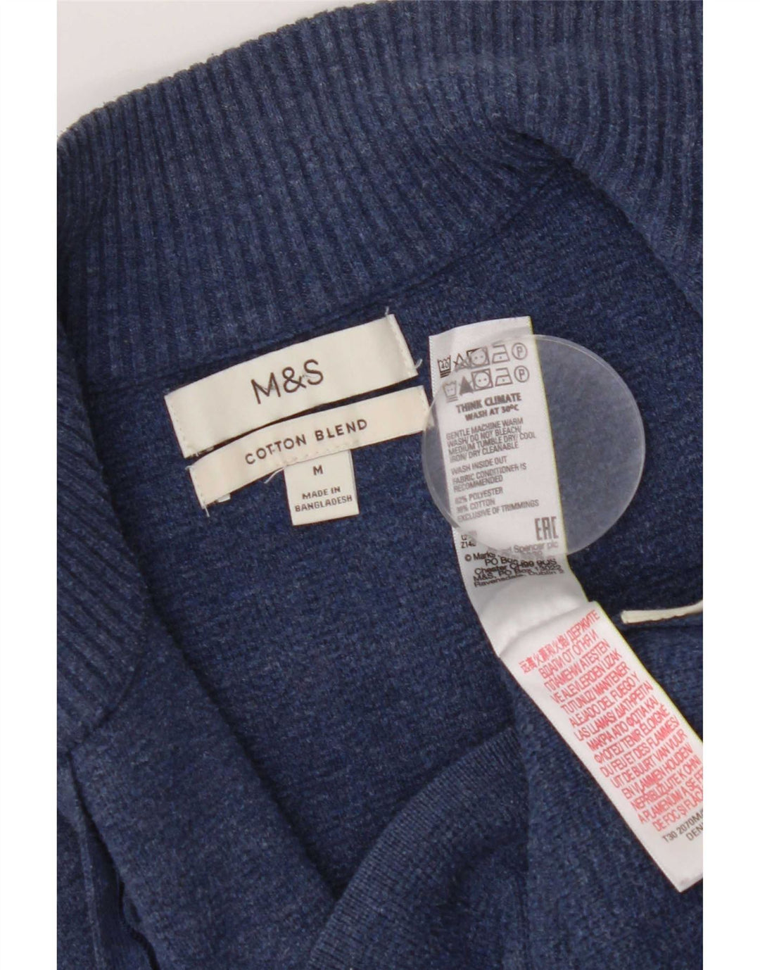 Marks & Spencer Damski sweter kardigan UK 14, średni granatowy poliester