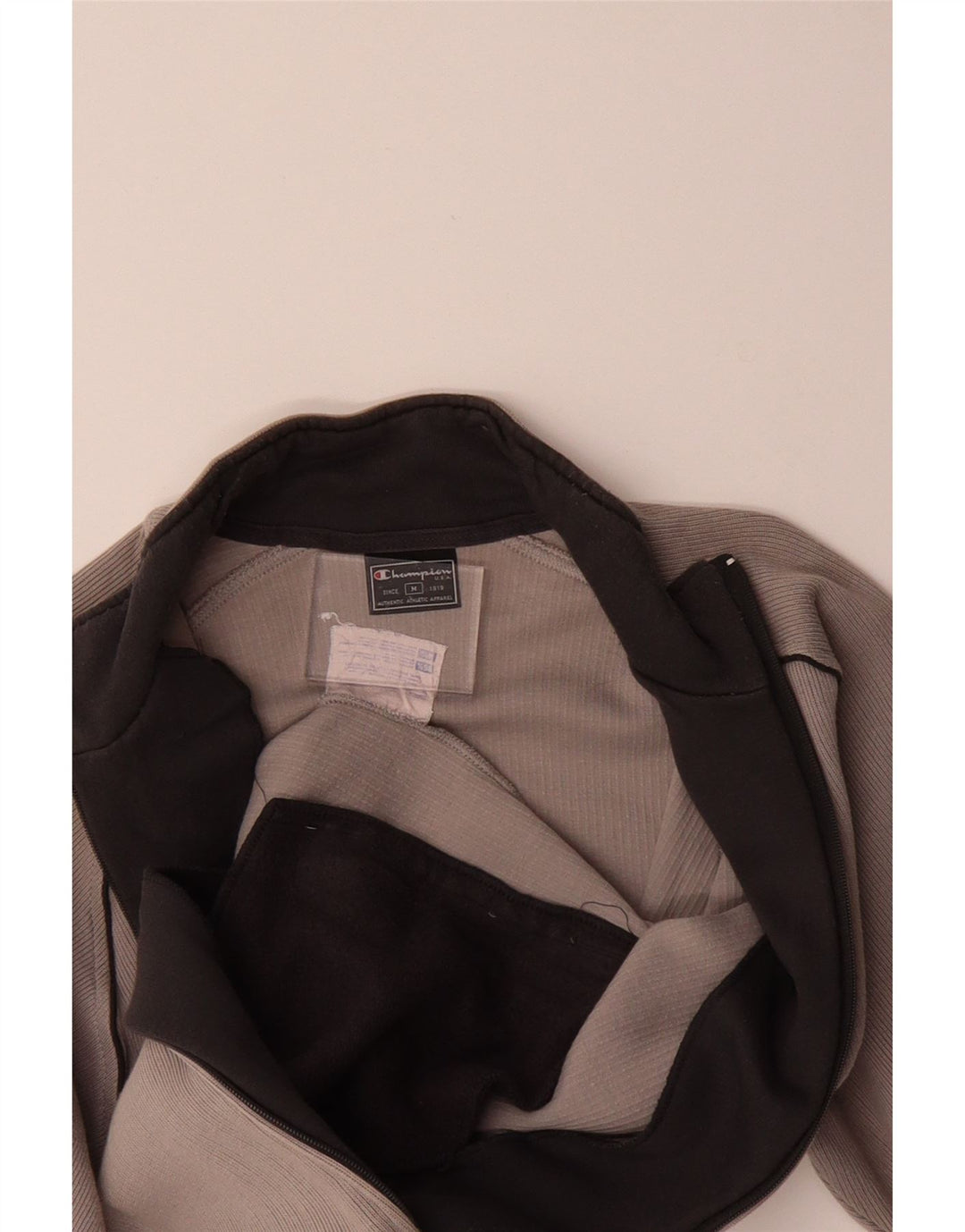 CHAMPION Mens Tracksuit Top Jacket Medium Grey Cotton