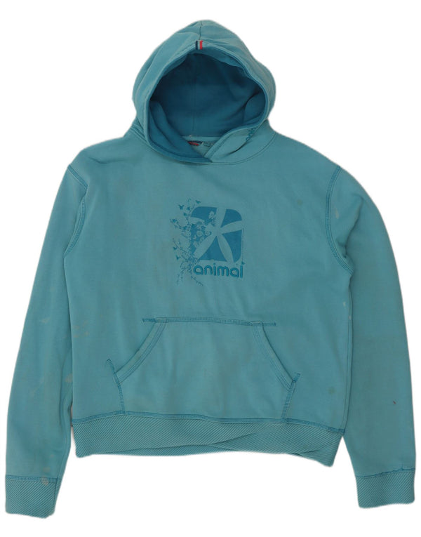 Animal Sudadera con capucha gráfica para mujer UK 44 Algodón azul medio