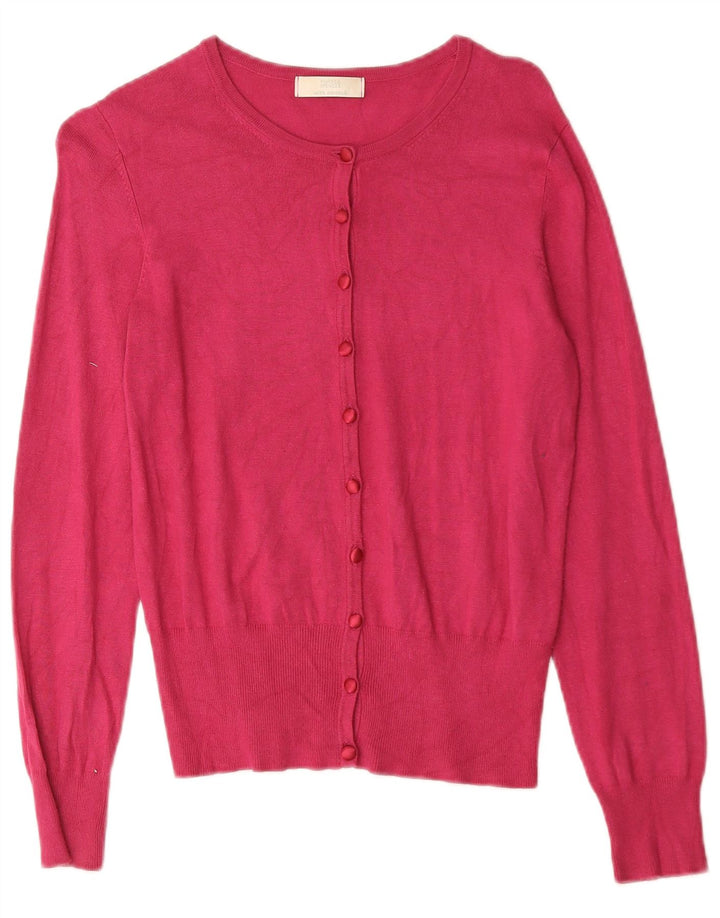 Marks & Spencer Womens Cardigan Sweater UK 10 Small Pink Viscose