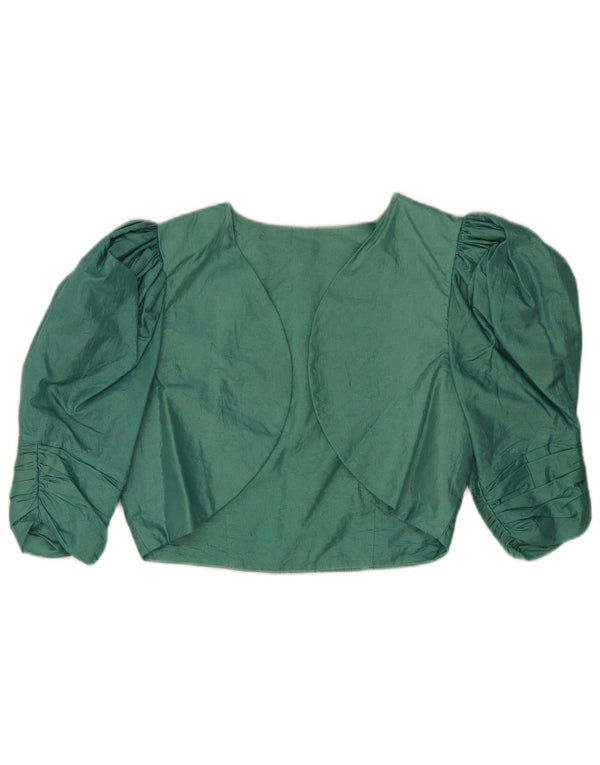 Vintage Damen 3/4 Ärmel Bolero Top UK 10 Small Grün