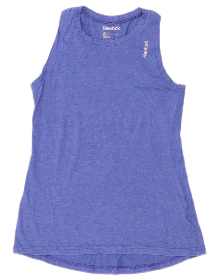 REEBOK Womens Vest Top UK 8 Small  Blue Polyester