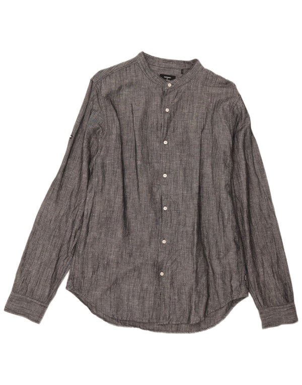 Superdry Mens Shirt Large Grey Linen