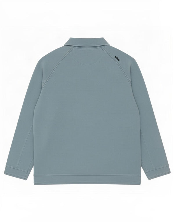 Felpa da uomo con collo con zip Fat Face, maglione grande, cotone blu