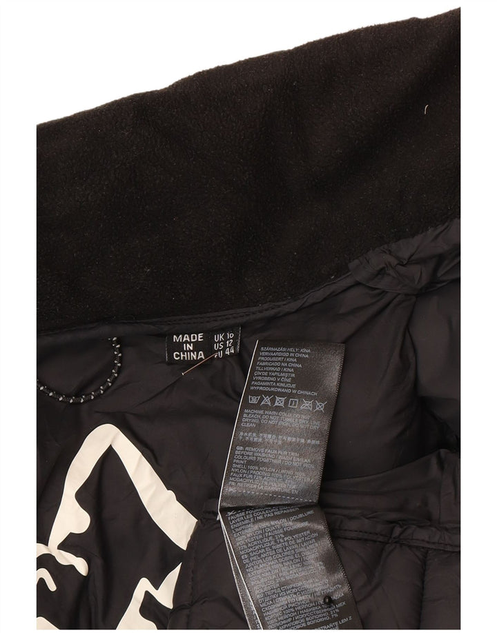 Superdry Womens Padded Jacket UK 16 Large Black Polychlorid