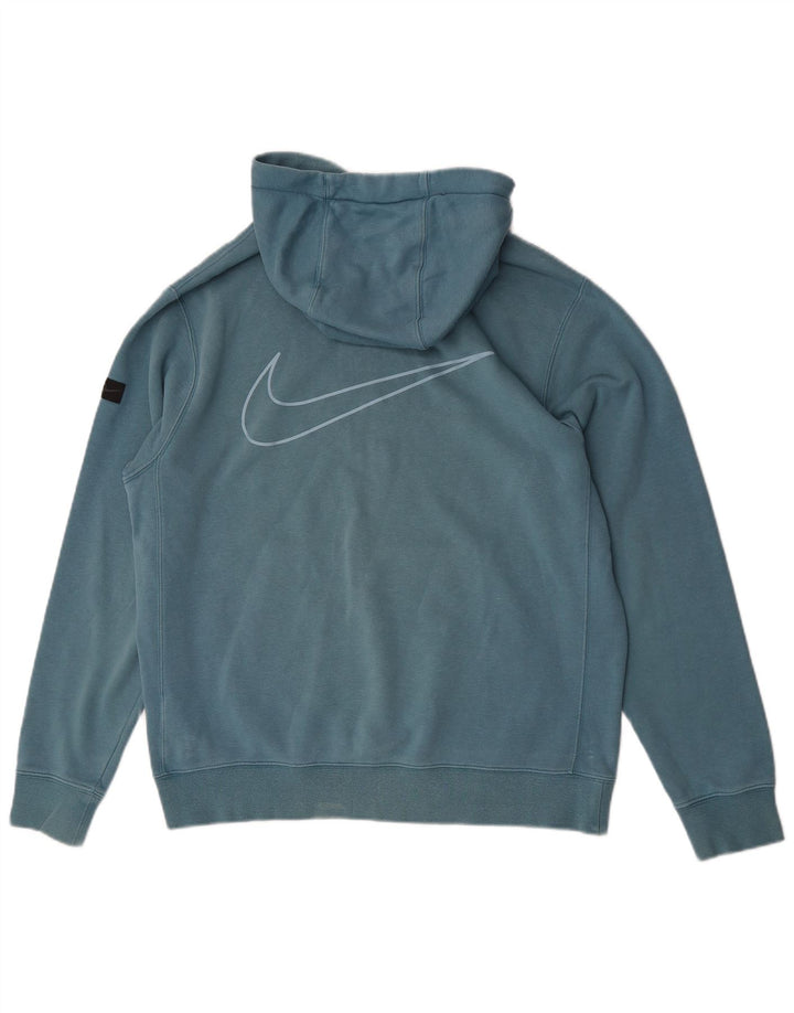 Nike Mens Graphic Hoodie Jumper Medium Blue Cotton
