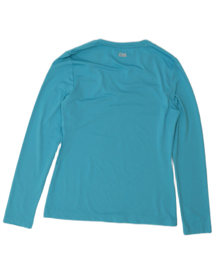 Fila Womens Top Long Sleeve UK 10 Small Blue Polyester Sports