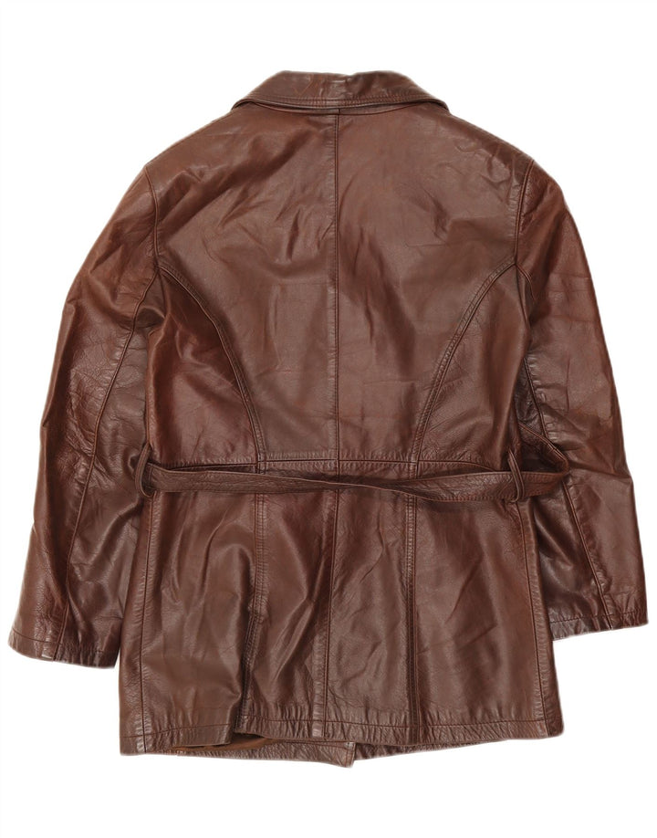 Conbipel Womens Leather Jacket IT 42 Medium Brown Leather