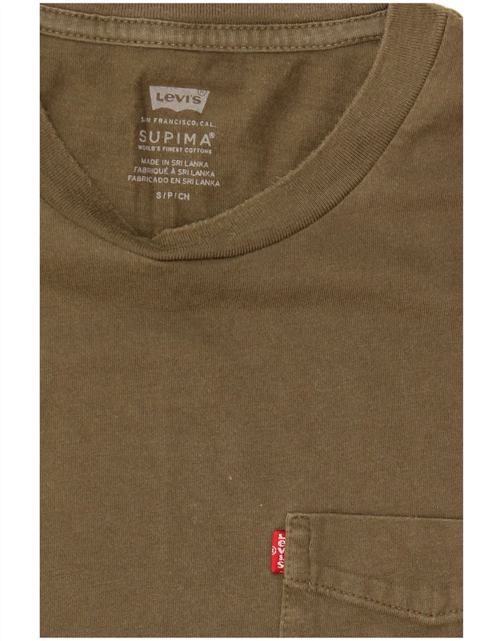 Levi's Herren T-Shirt Top Small Khaki Baumwolle