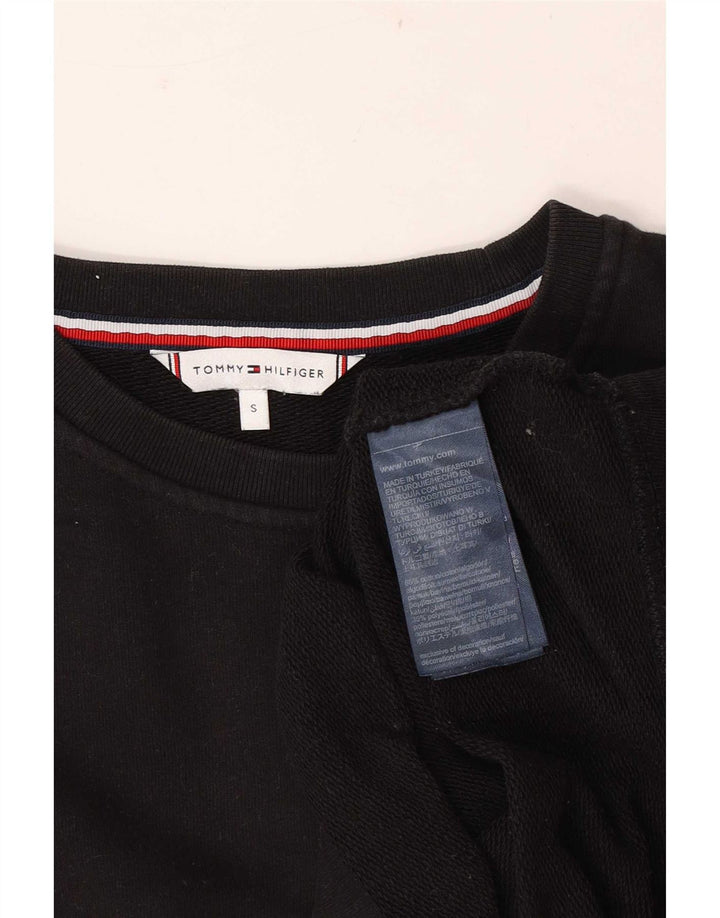 Tommy Hilfiger Mens Sweatshirt Jumper Small Black Cotton