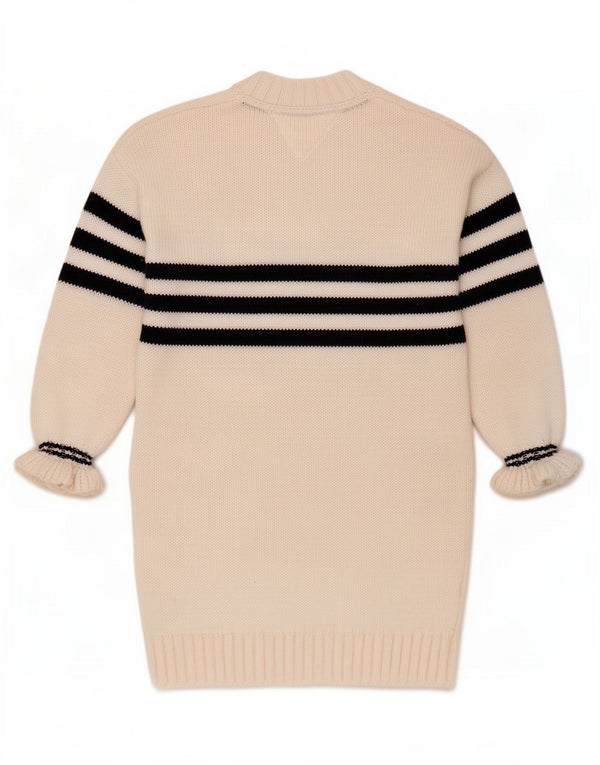Abito maglione per bambina a maniche lunghe Tommy Hilfiger 7-8 anni a righe bianche