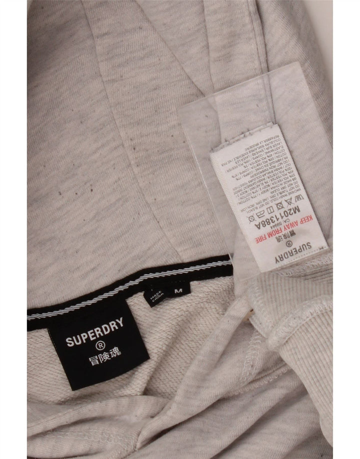 SUPERDRY Mens Graphic Hoodie Jumper Medium Grey Cotton