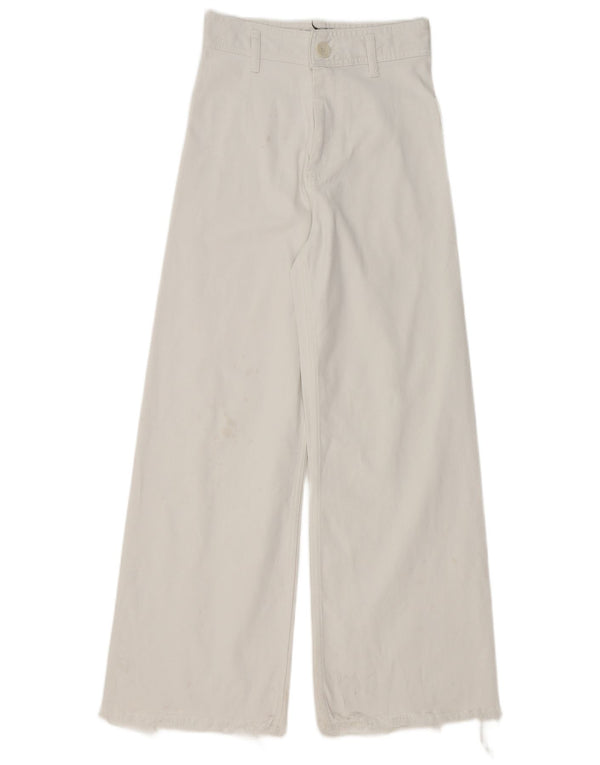 Zara Jean taille haute à jambe large pour femme EU 36 XS W26 L29 Blanc