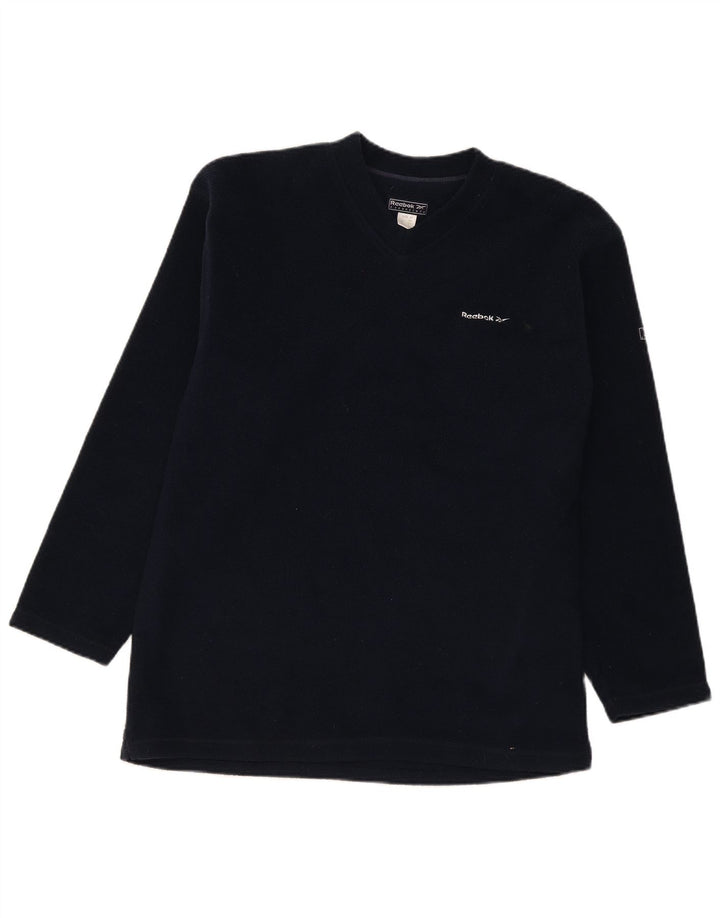 Reebok Mens Fleece Jumper Medium Navy Blue Polyester