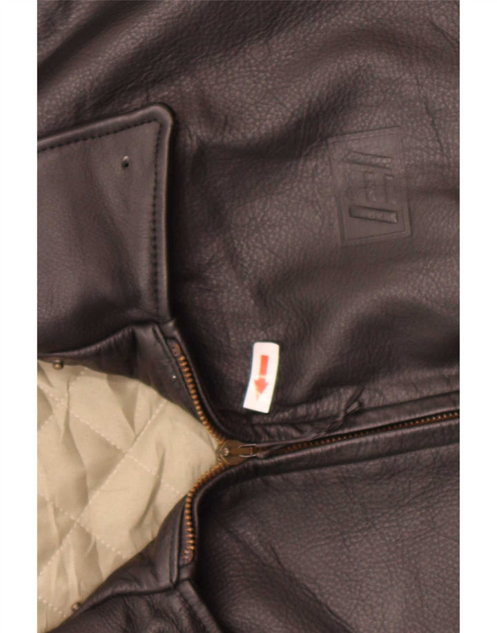 Esercito Chaqueta de aviador de cuero para hombre IT 48 Medium Black
