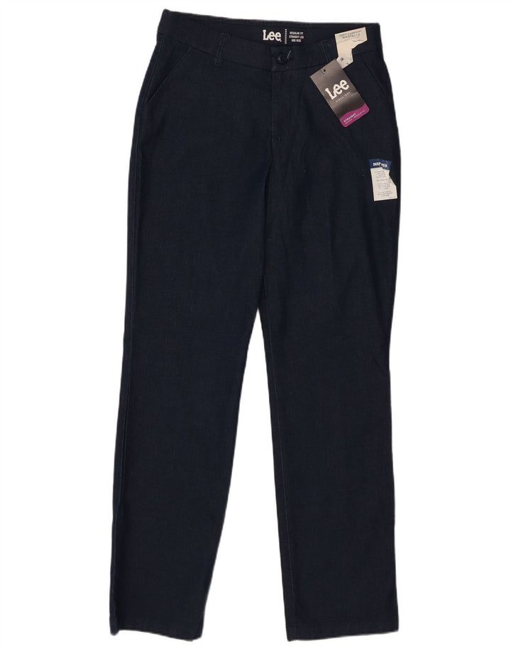 LEE Womens Mid Rise Chino Trousers US 6 Medium W28 L30 Navy Blue