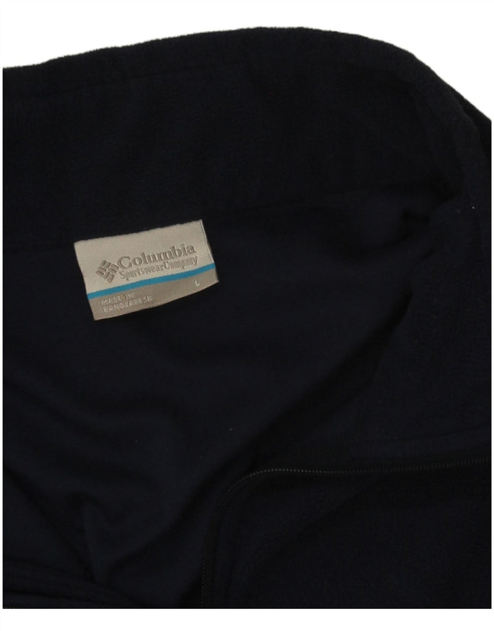Columbia Mens Zip Neck Fleece Jumper Large Navy Blue