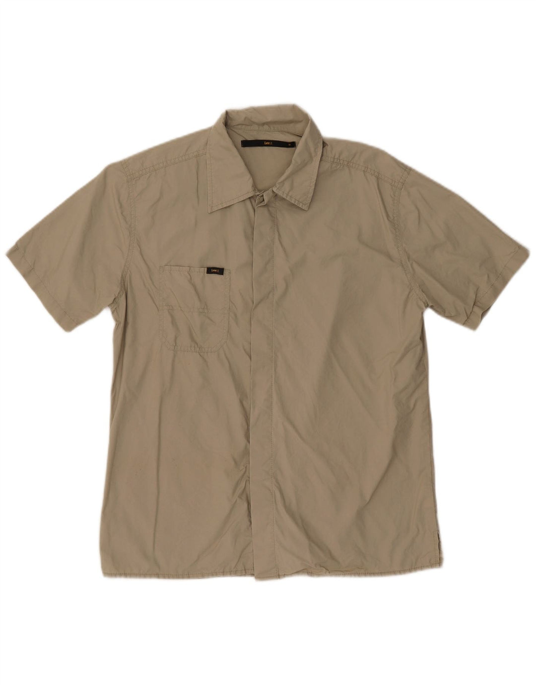 Camicia a maniche corte da uomo Lee color kaki medio