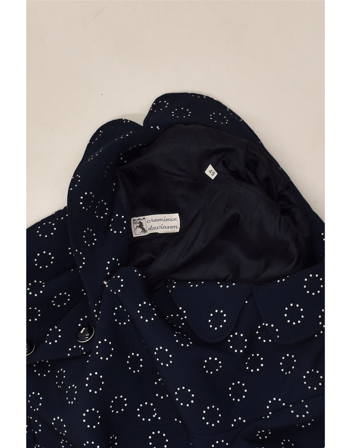 VINTAGE Womens 3 Button Crop Blazer Jacket IT 49 XL Navy Blue Spotted | Vintage Vintage | Thrift | Second-Hand Vintage | Used Clothing | Messina Hembry 