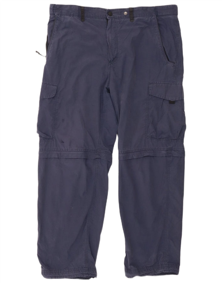 Marks & Spencer Mens Straight Regular Fit Cargo Trousers W38 L29 Navy Blue