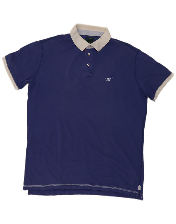 Henry Cottons Mens Slim Fit Rugby Polo Shirt 3XL Navy Blue Cotton