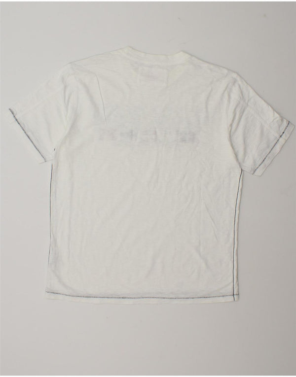 Napapijri Mens Graphic T-Shirt Top XL White Cotton