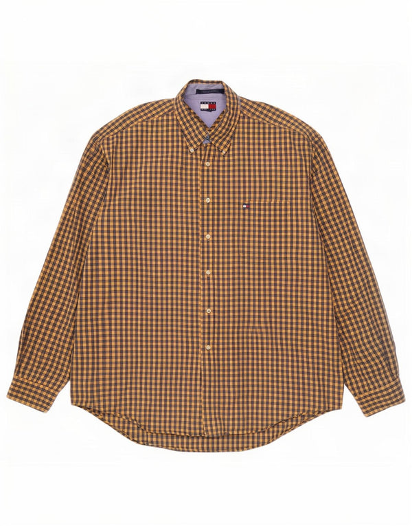 Tommy Hilfiger Chemise Homme XL Jaune Vichy Coton
