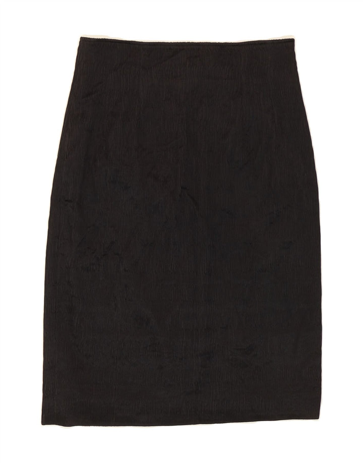 GENNY Womens Pencil Skirt IT 44 Medium W30  Black Acetate Vintage Genny and Second-Hand Genny from Messina Hembry 