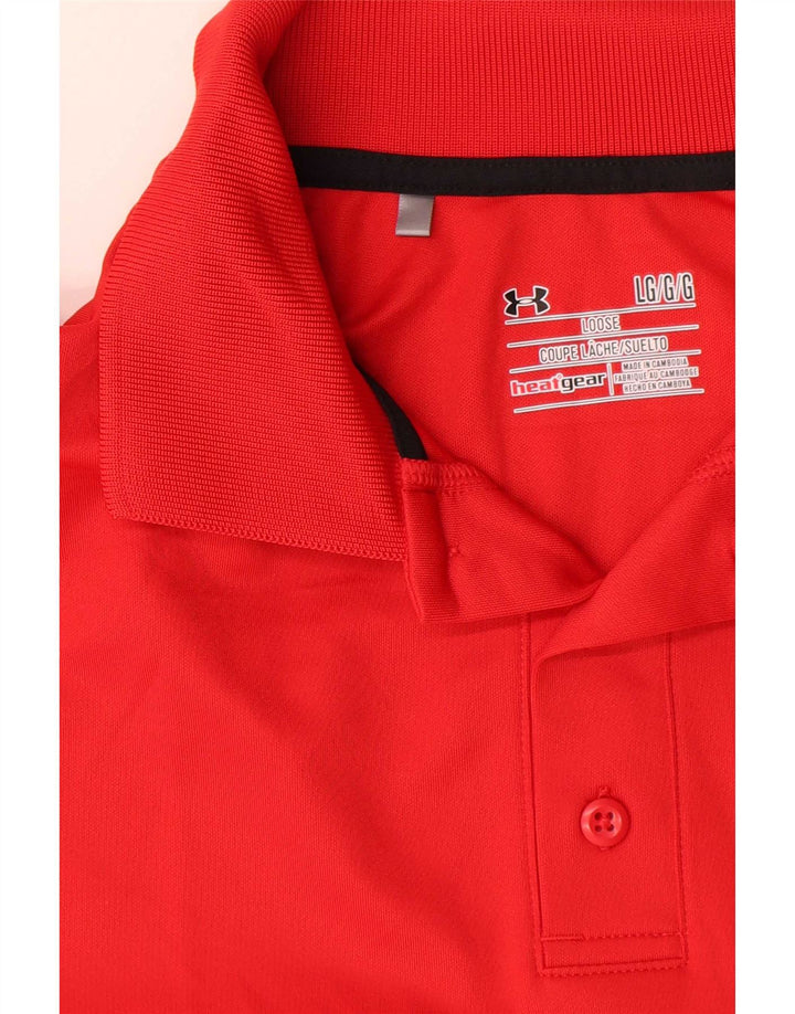 Under Armour Mens Heat Gear Polo Shirt Large Red