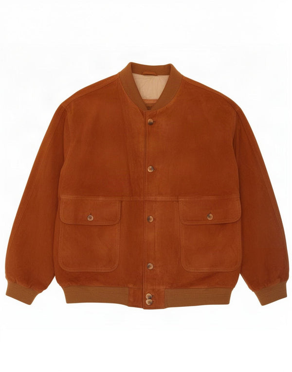 Vintage hombres ante bomber chaqueta Reino Unido 42 XL marrón