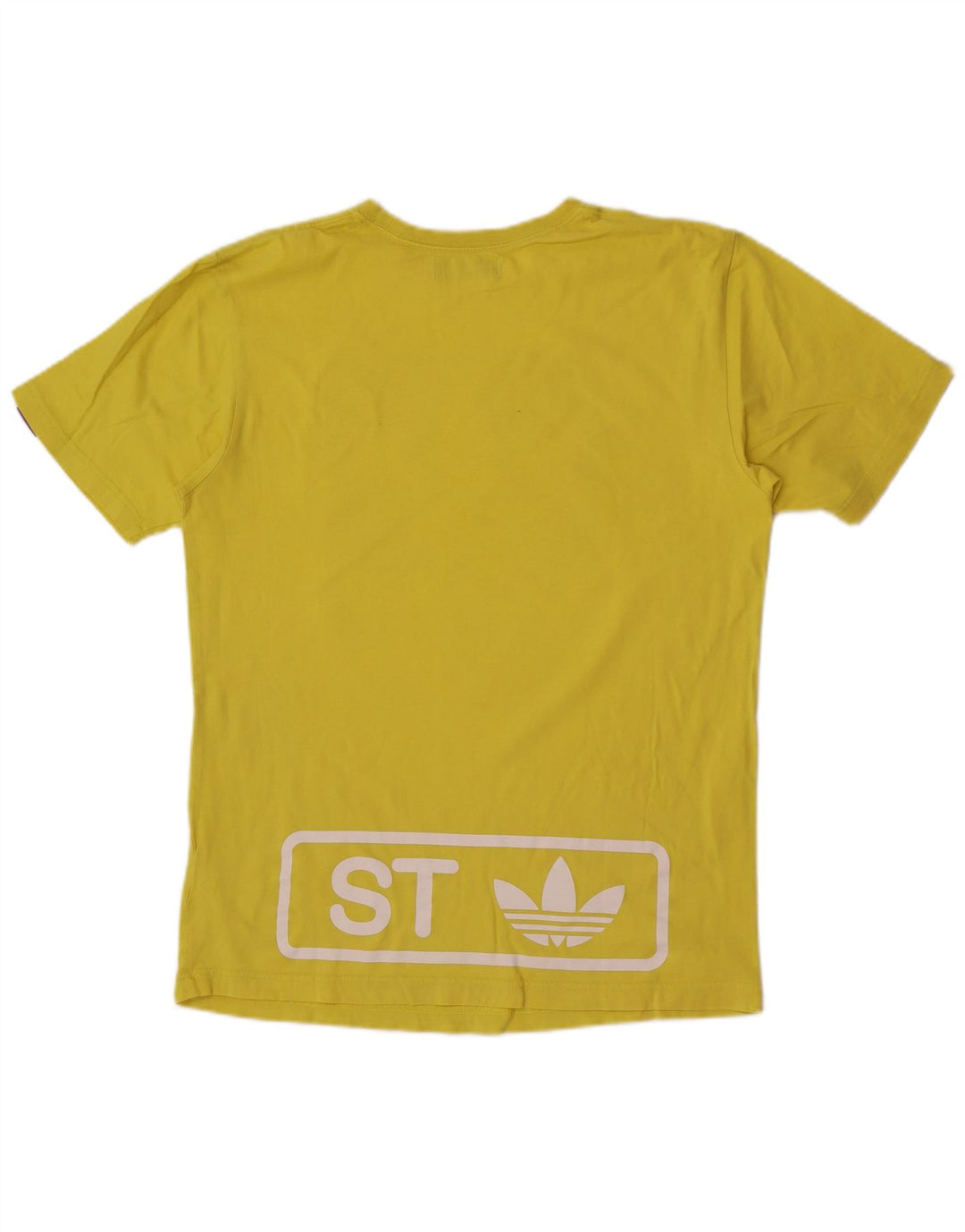 Adidas Mens Graphic T-Shirt Top Medium Yellow Cotton