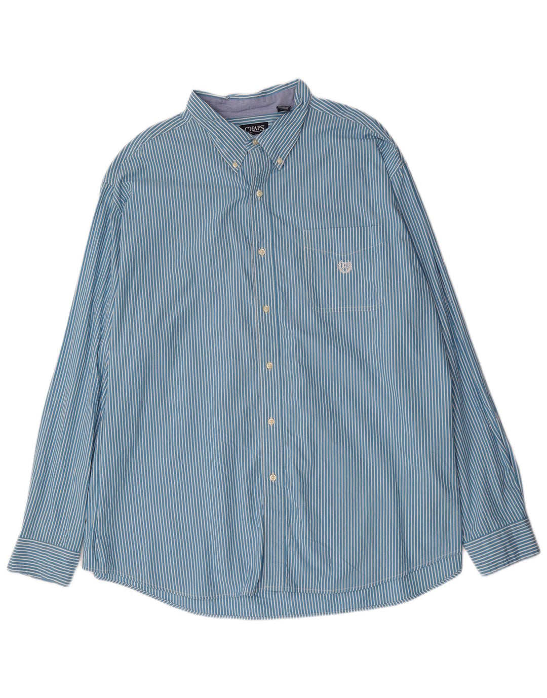 Chaps Mens Tall Shirt 3XL Blue Pinstripe Cotton