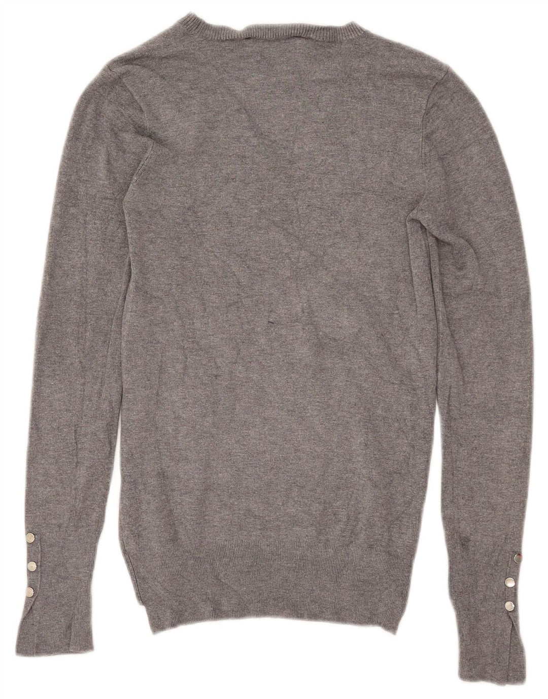 Zara Womens Boat Neck Jumper Sweater UK 12 Medium Grey Flecked