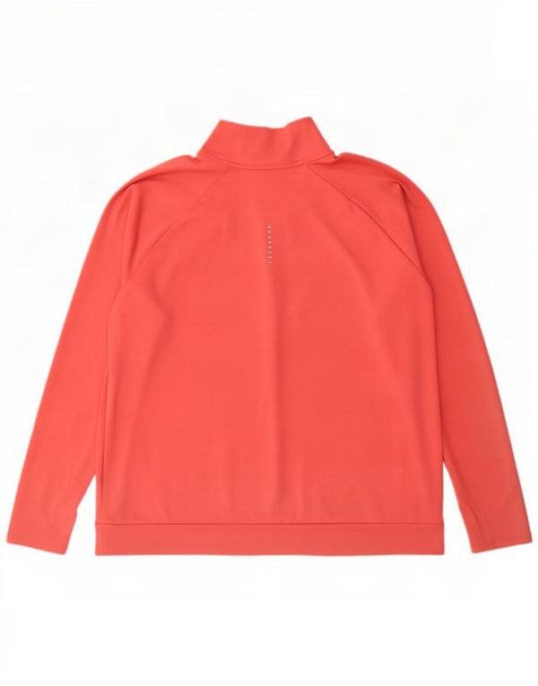 Haut de survêtement Nike Dri Fit à col zippé pour femme UK 18 XL Rose Polyester