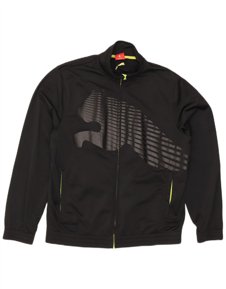 Puma Mens Graphic Tracksuit Top Jacket Large Black Polyester