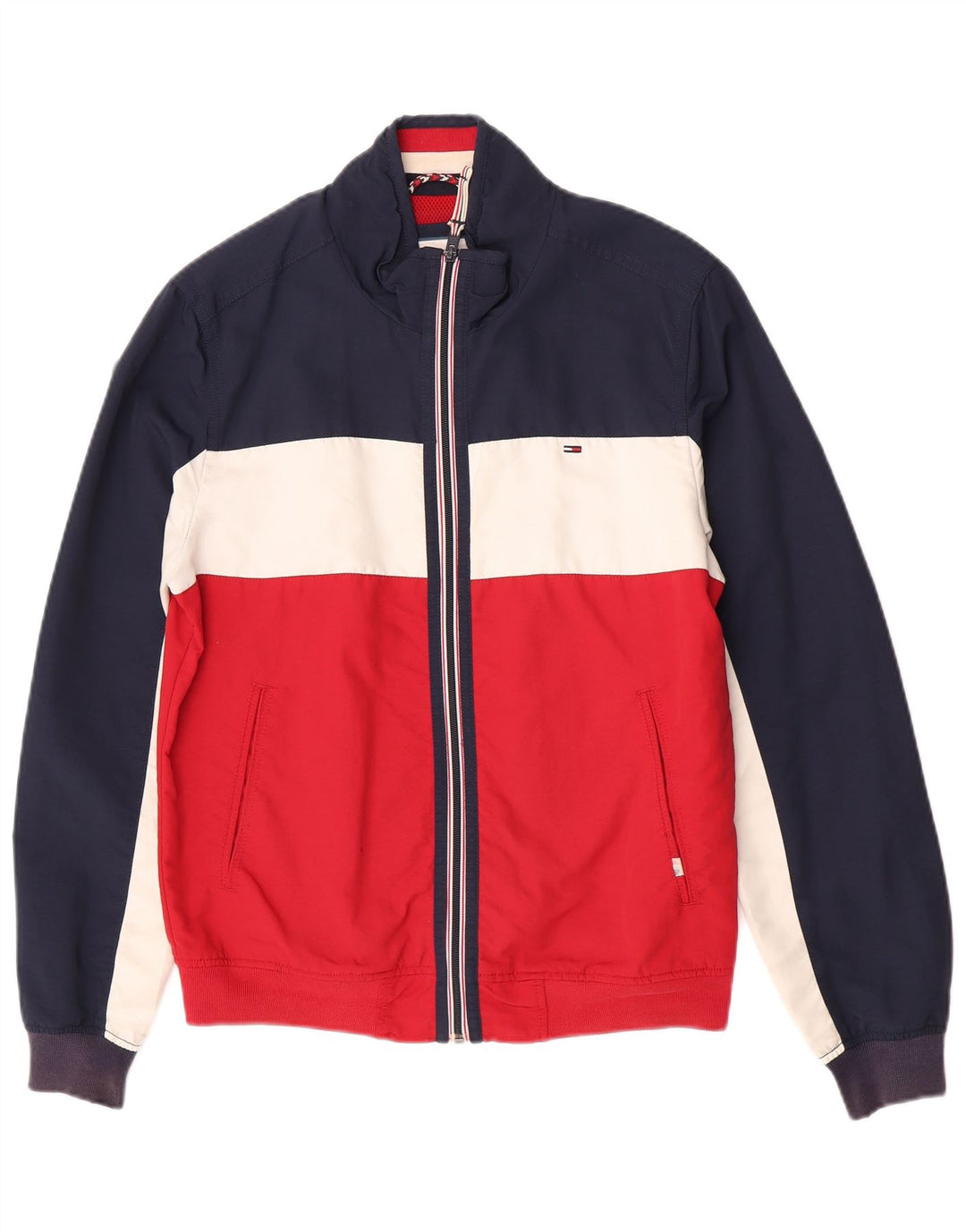 Męska kurtka bomberka Tommy Hilfiger UK 38, średnia, wielobarwna, z blokami kolorów