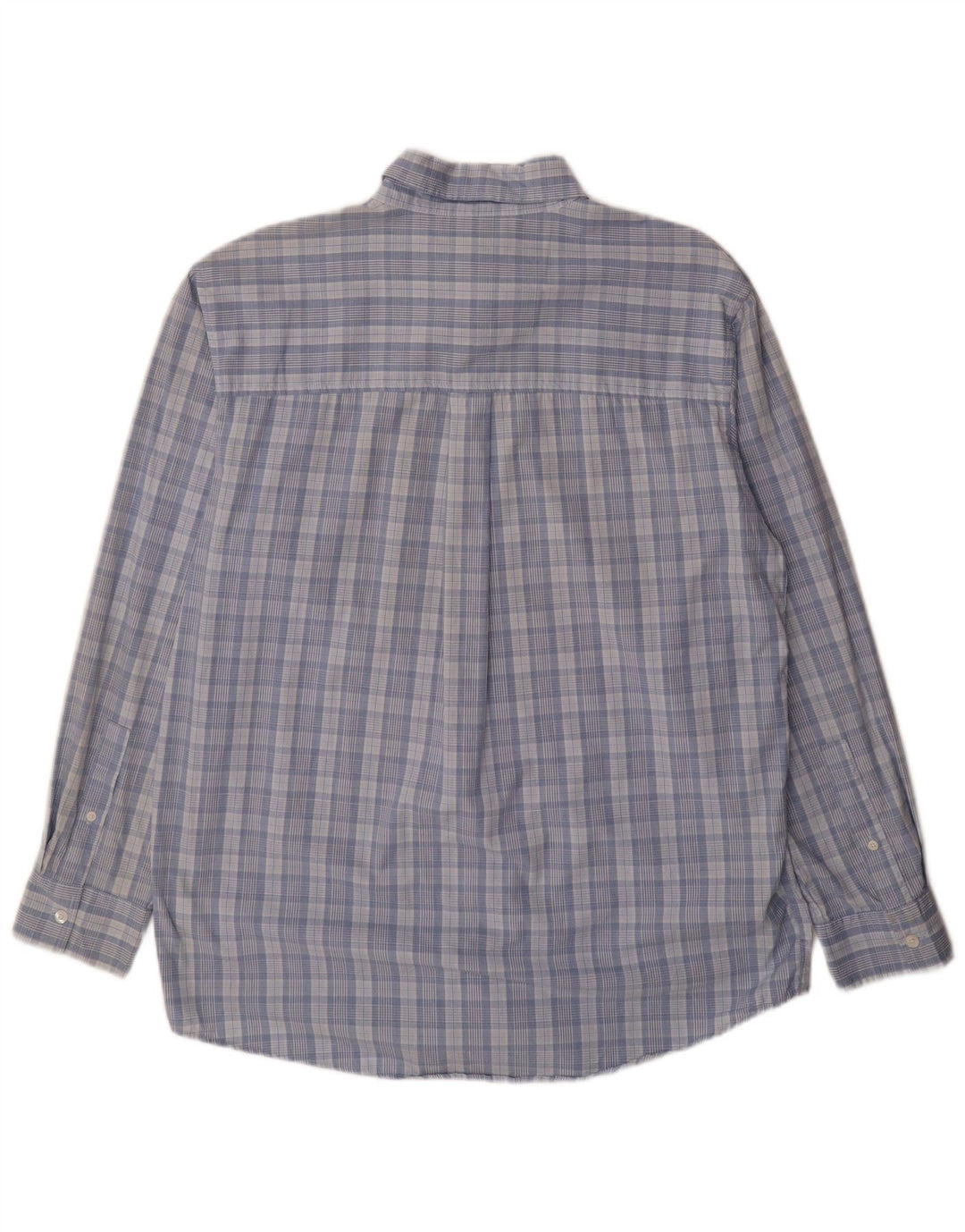 Chaps Mens Shirt Medium Blue Check Cotton