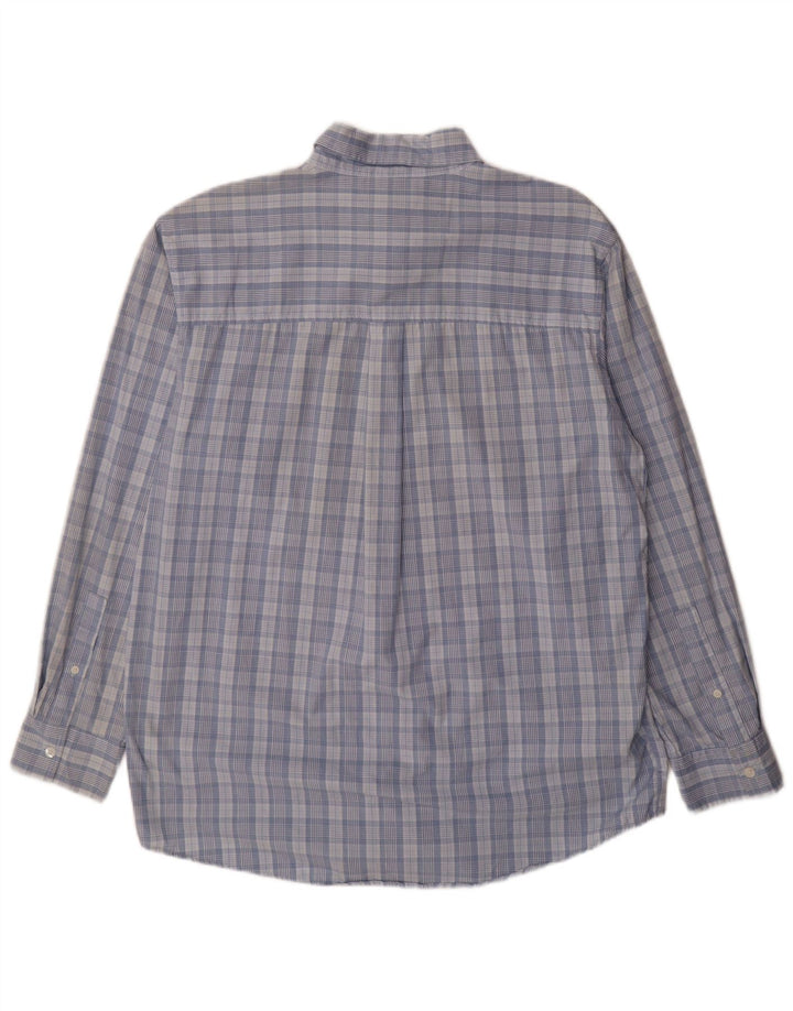 Chaps Mens Shirt Medium Blue Check Cotton