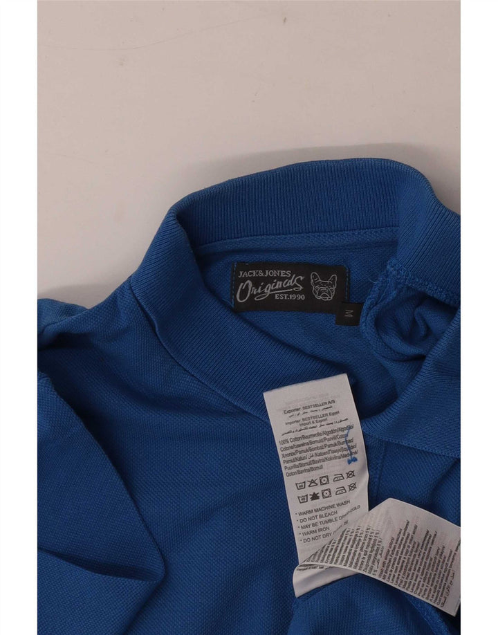 Jack & Jones Mens Polo Shirt Medium Blue Cotton