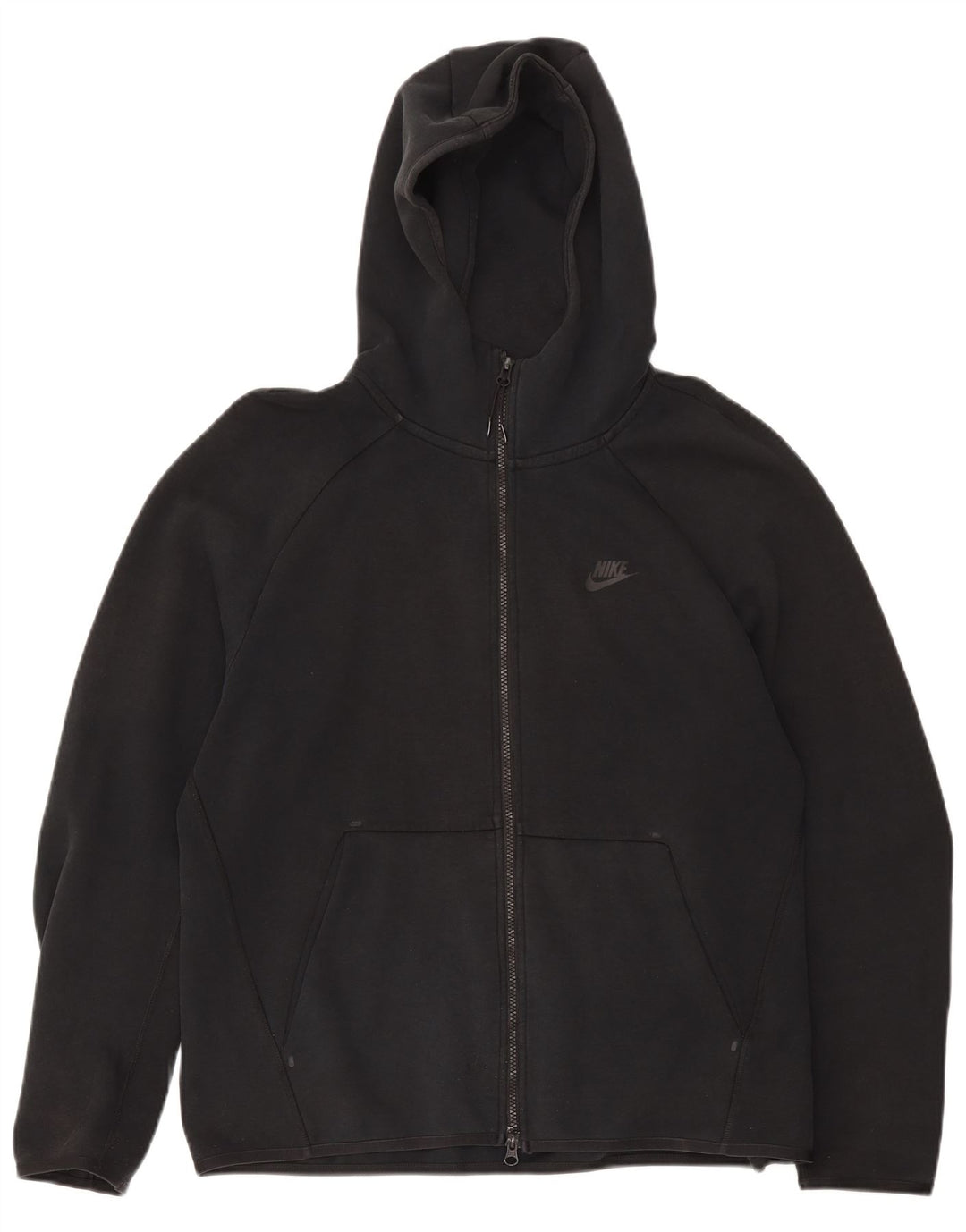 Nike Mens Zip Hoodie Sweater Large Black Cotton