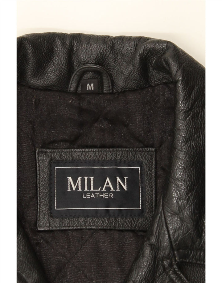 VINTAGE Mens Leather Jacket UK 38 Medium Black Leather Vintage Vintage and Second-Hand Vintage from Messina Hembry 